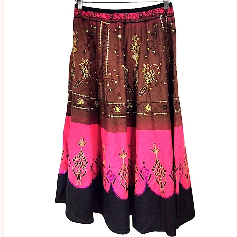 INDIAN TROPICAL FASHION NWT 100% Cotton Boho Skirt